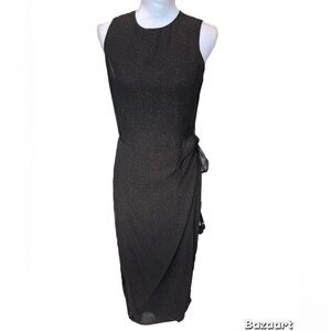 Jones New York Sleeveless Full Length Lined Wrap Dress Leopard Print 6